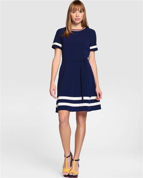 vestido tommy hilfiger de dama azul marino